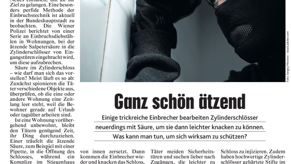 Ganz schön ätzend — Sicherheitsbeitrag aus der Wohnkrone vom 22.10.2025